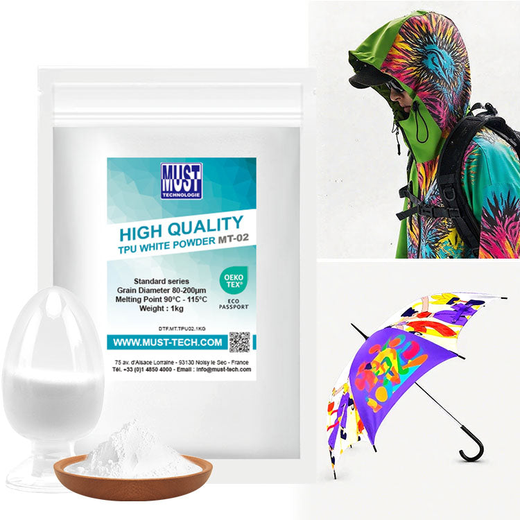 Lot de 12x Poudre TPU DTF 1kg MT-02 - Poudre de Transfert Rapide Haute Qualité