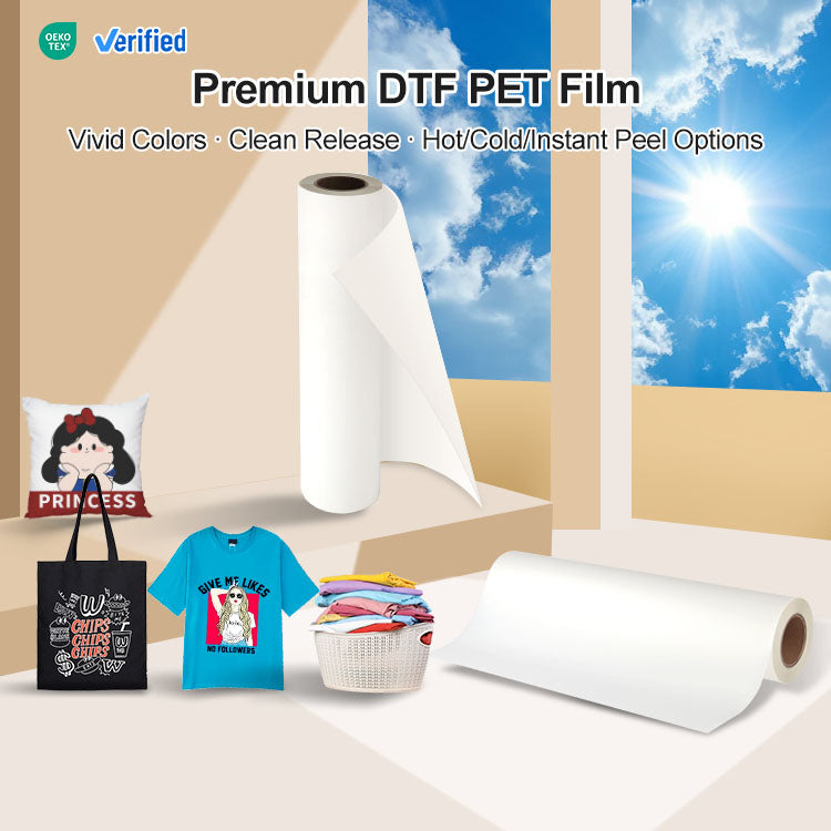 Lot de 12 Rouleaux DTF Papier Film MT/A+ pelage instantané - double face matte - 60cm x 100m - 75µ ⭐⭐⭐⭐⭐