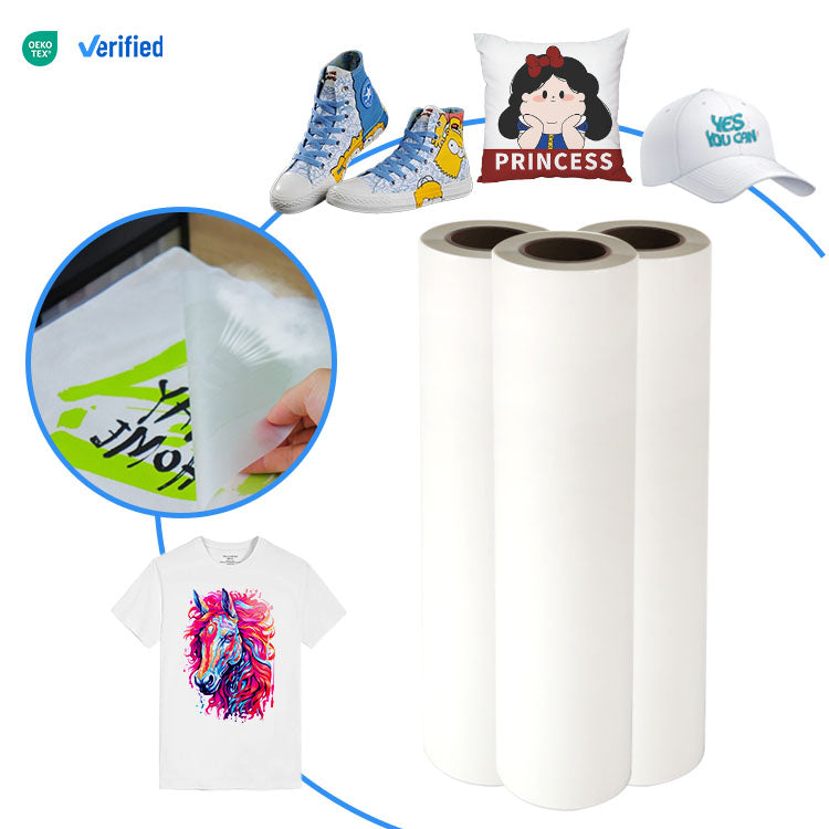 Lot de 12 Rouleaux DTF Papier Film MT/A+ pelage instantané - double face matte - 60cm x 100m - 75µ ⭐⭐⭐⭐⭐