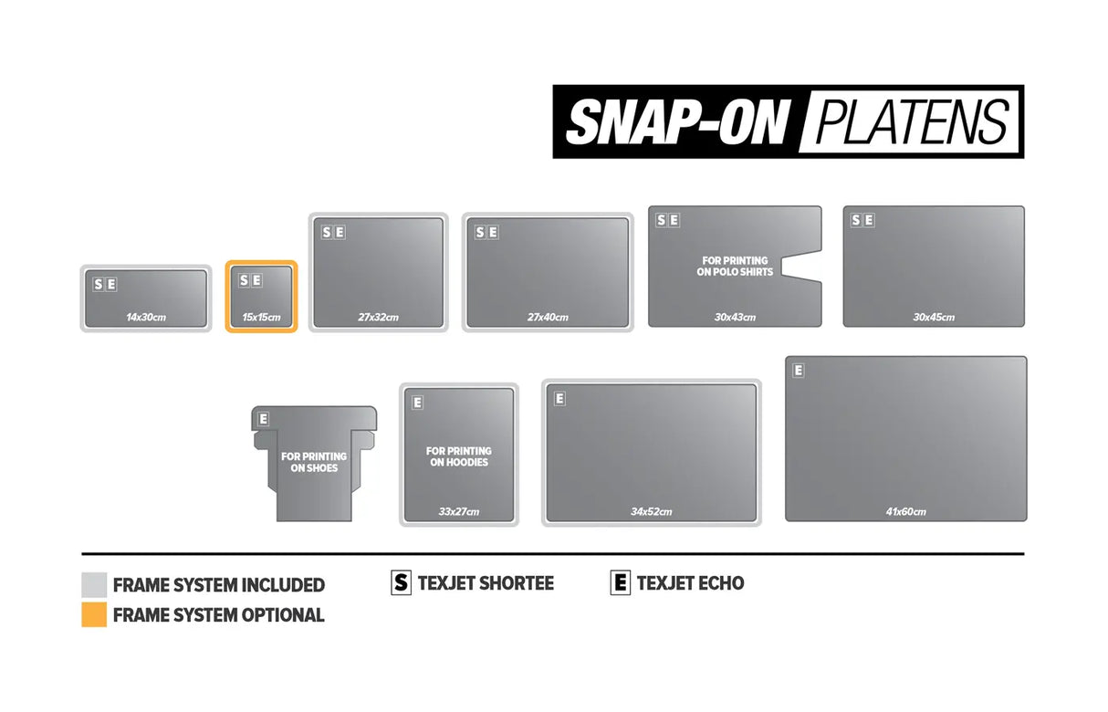 Polyprint Snap-On Platens pour TexJet