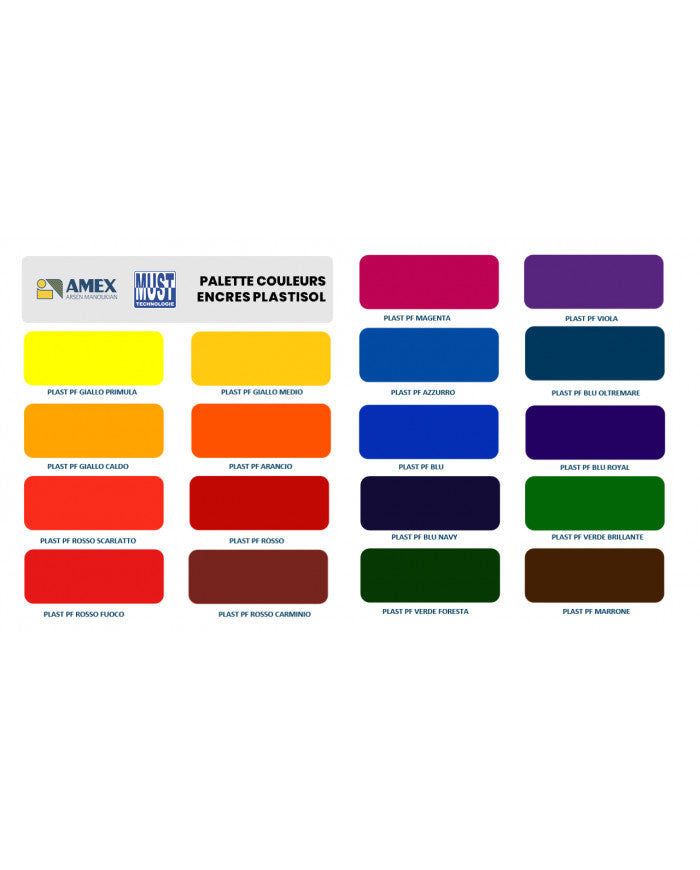 Encres de Sérigraphie Plastisol Sans Phtalate 6kg - COULEURS STANDARDS