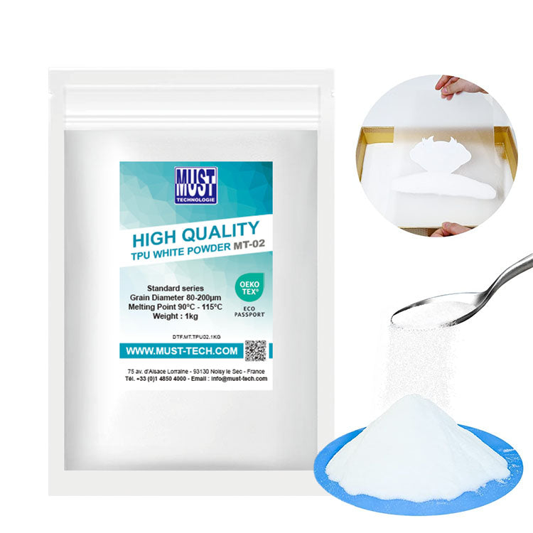 Lot de 12x Poudre TPU DTF 1kg MT-02 - Poudre de Transfert Rapide Haute Qualité