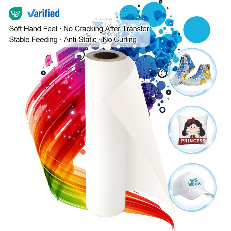 Rouleau DTF Papier Film MT/A+ pelage instantané  - double face matte - 60cm x 100m - 75µ ⭐⭐⭐⭐⭐