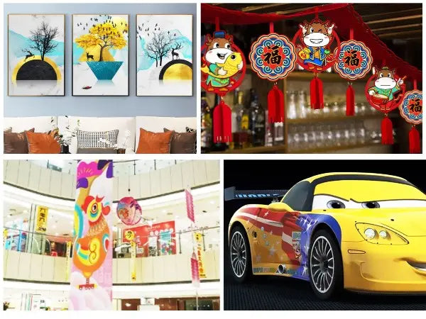 Exemples d’applications UV DTF sur objets promotionnels